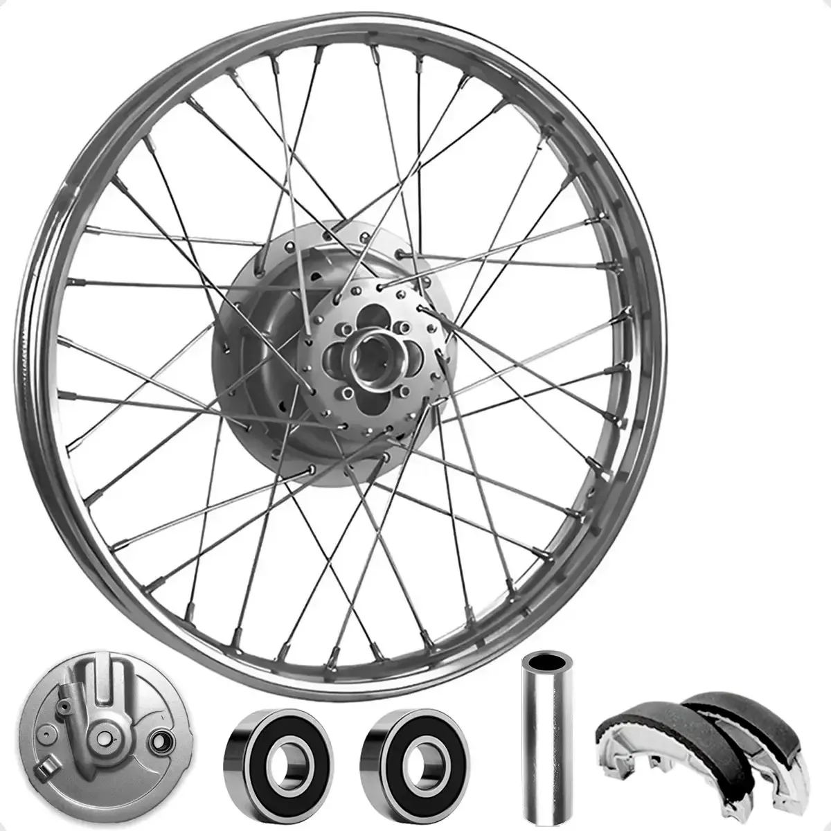 Roda Dianteira Bros 125/150/160 Tambor Raio 4mm + Peças