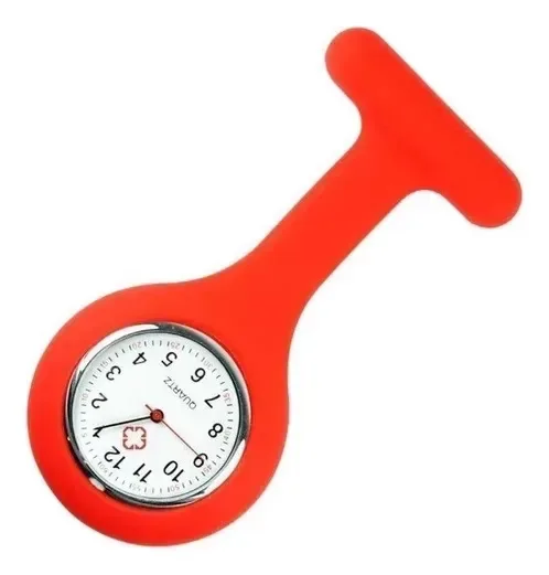 Relógio De Bolso Lapela Jaleco Medicina Enfermagem Saúde Vermelho