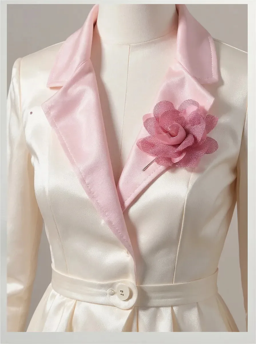 Broche Flor Lapela Madrinha Casamento Detalhe Debutante Cor Rosa