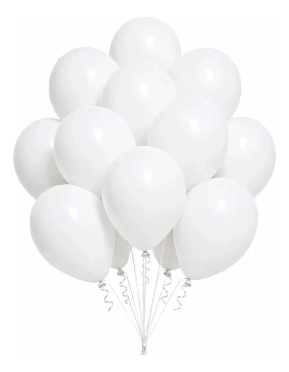 Balão Bexiga Liso 7 Polegadas 50 Unidades Decoração Festa Branco