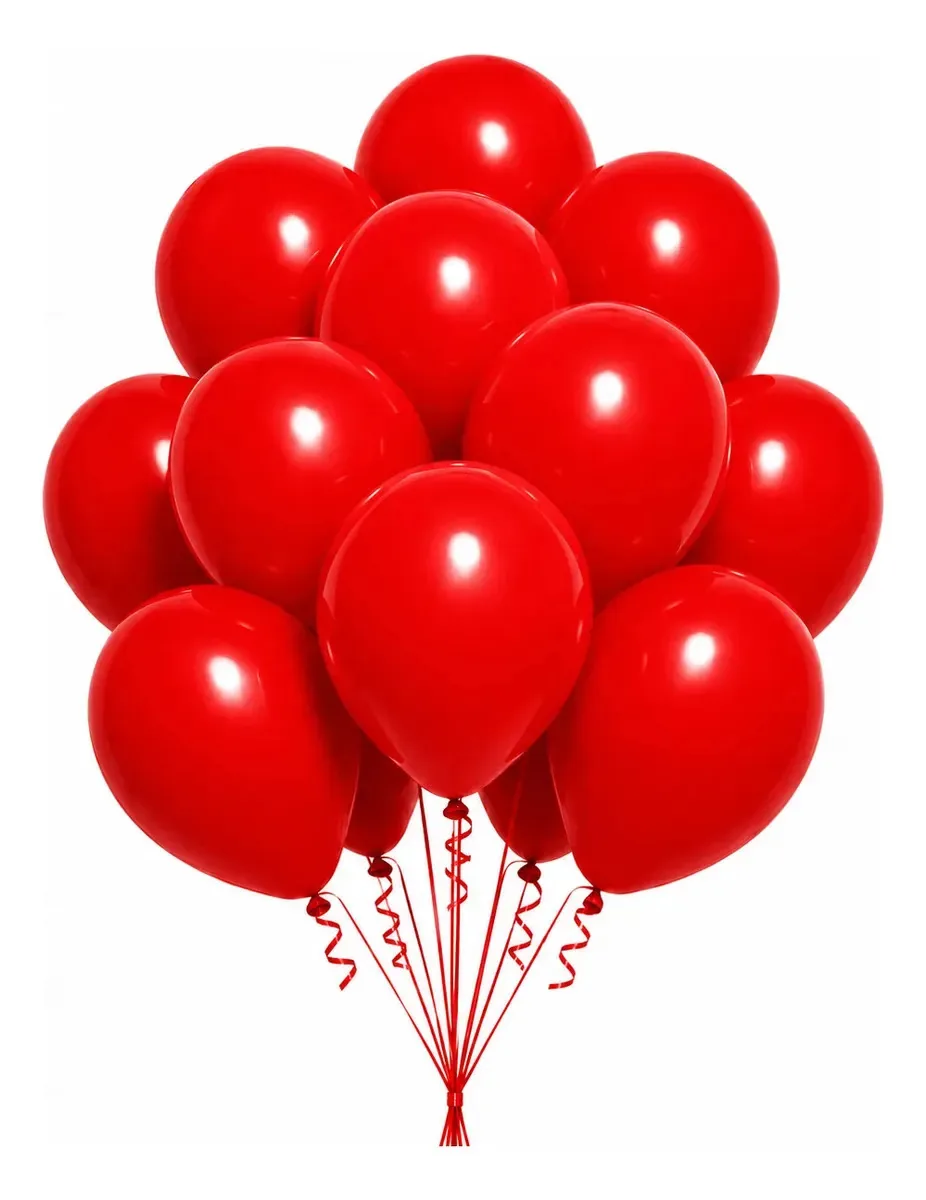 Balão Bexiga Liso 7 Polegadas 50 Unidades Decoração Festa Vermelho