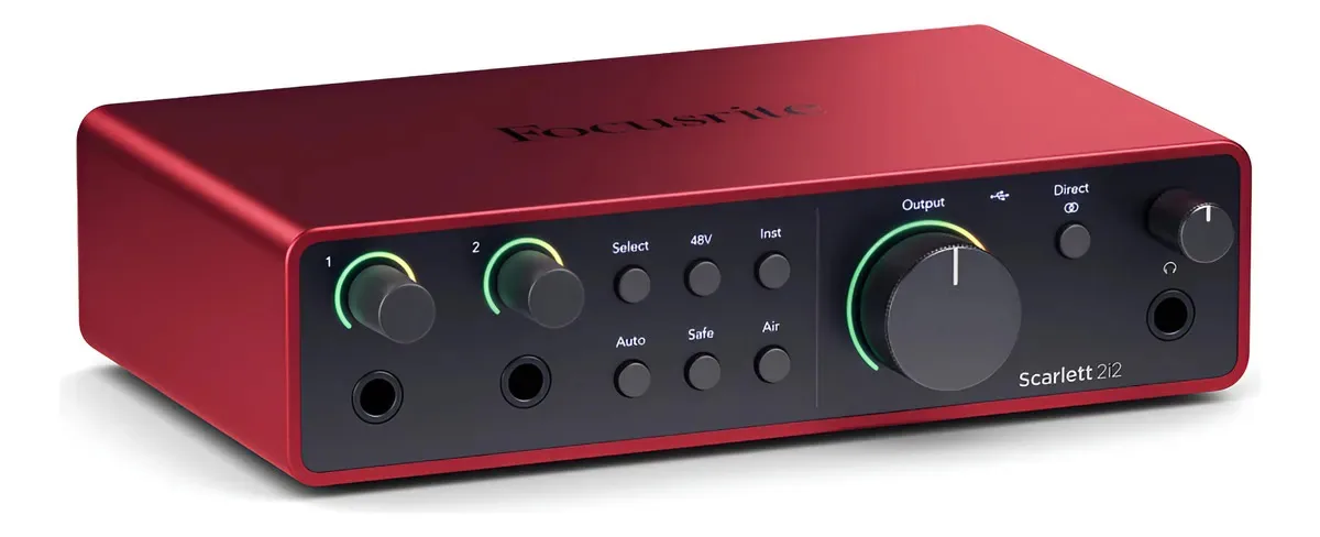 Interface De Áudio Focusrite Scarlett 2i2 4 Geração