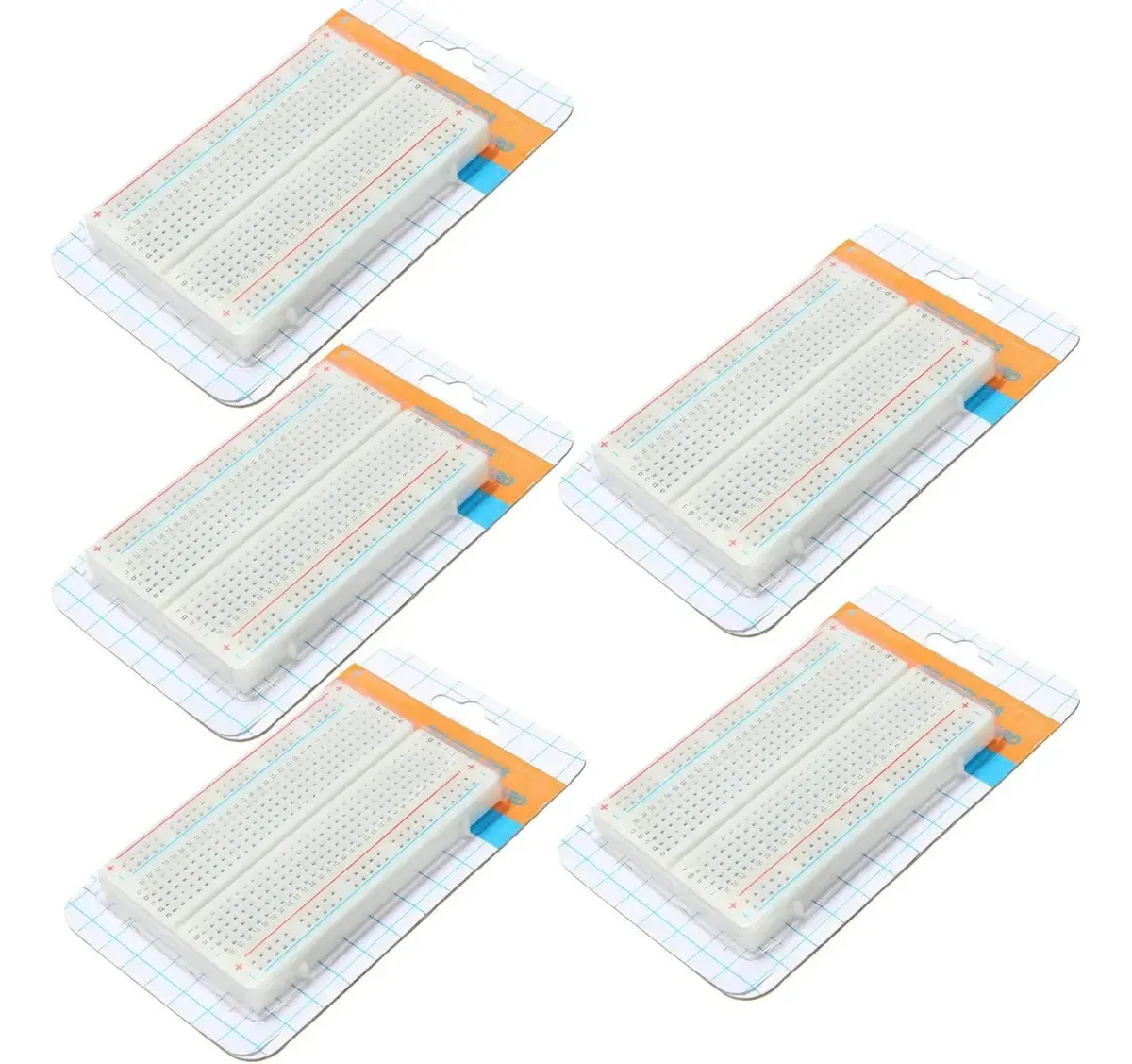 Kit 5 Peças Protoboard 400 Pontos Furos Pinos