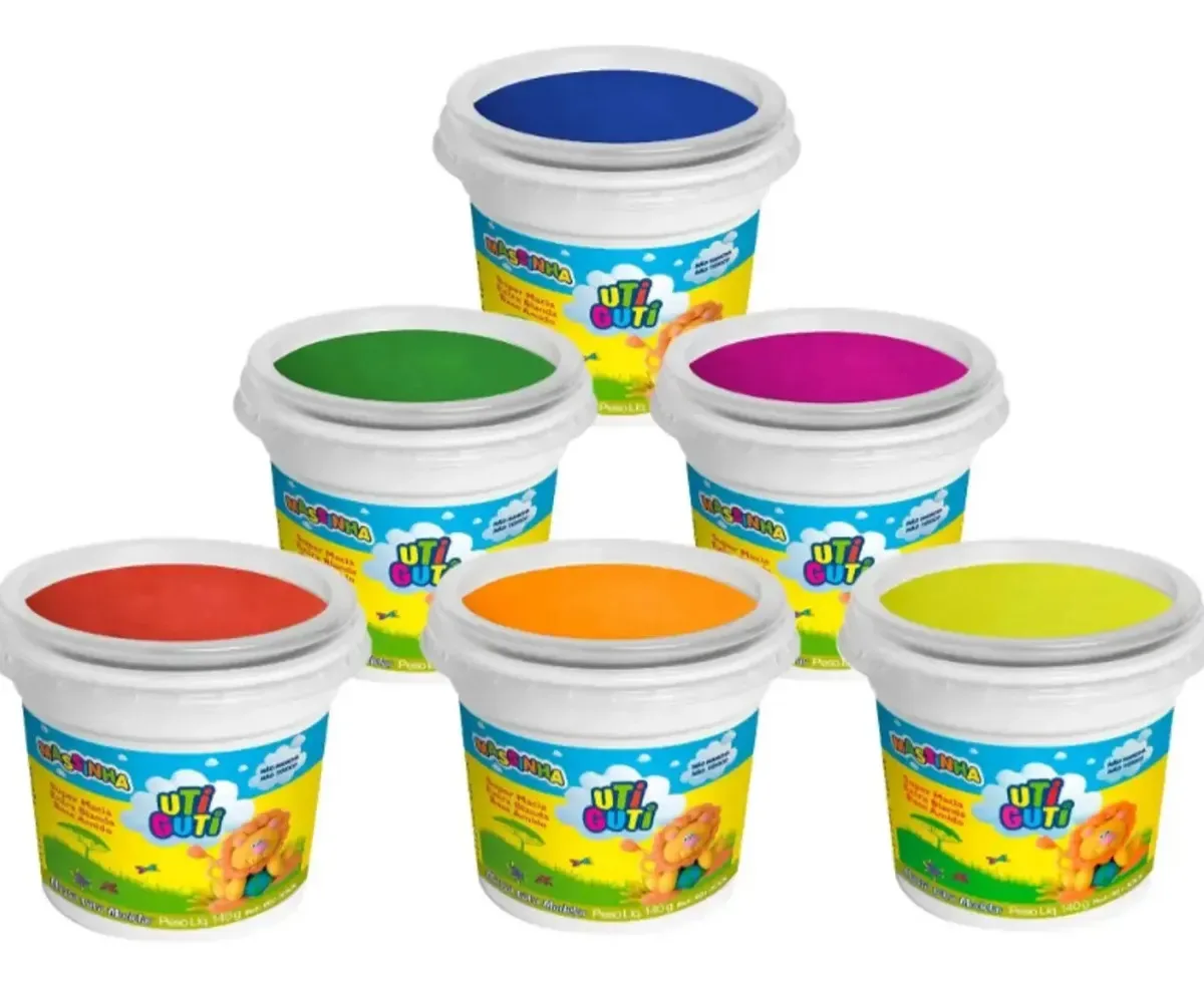 Kit 6 Massas De Modelar 140g Cores Vibrantes