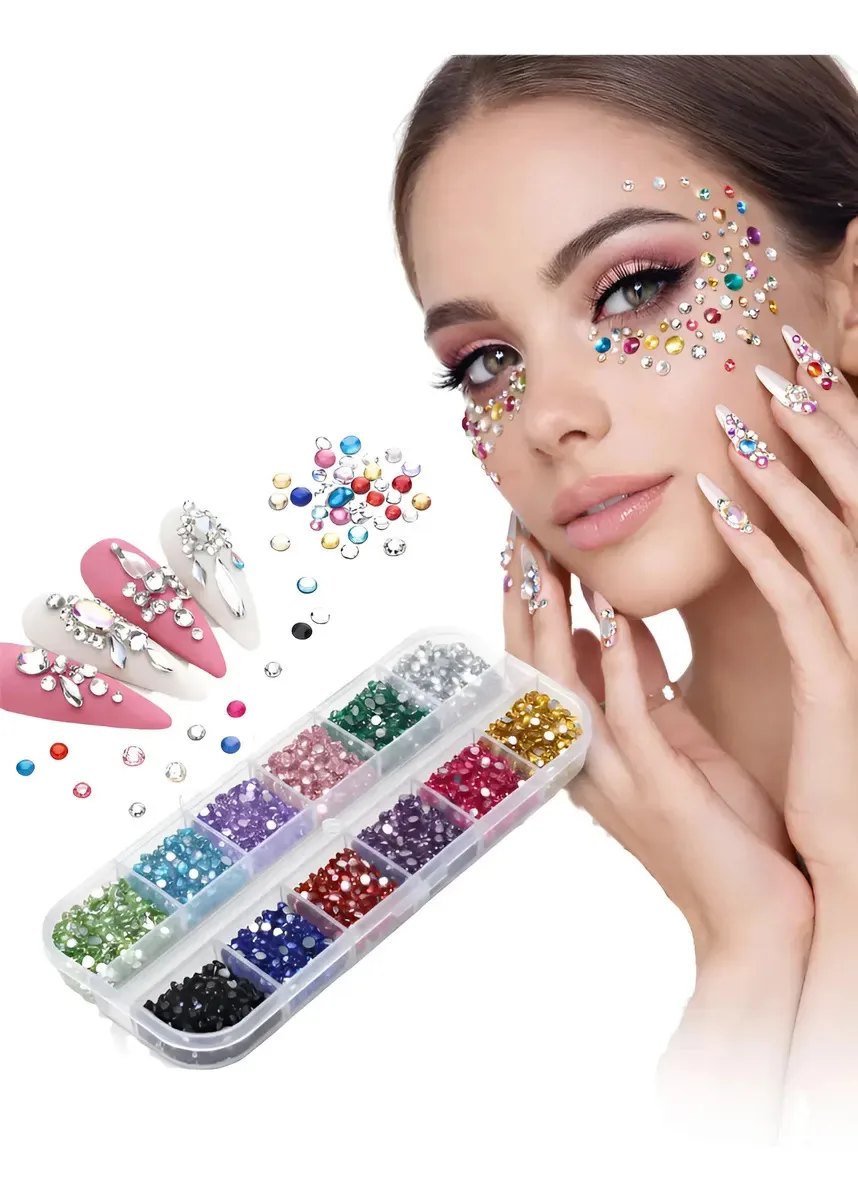 Strass para unhas Beda Professional pedrinhas strass cristais oval 2mm de diâmetro - colorido