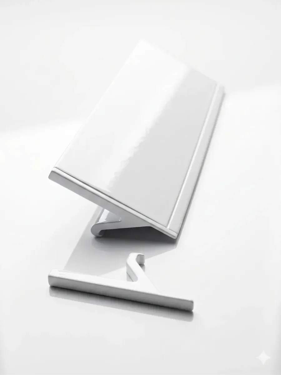 Par De Ponteiras Cava 45° Perfil De Alumínio Delta 15mm/18mm Cor Branco 18mm