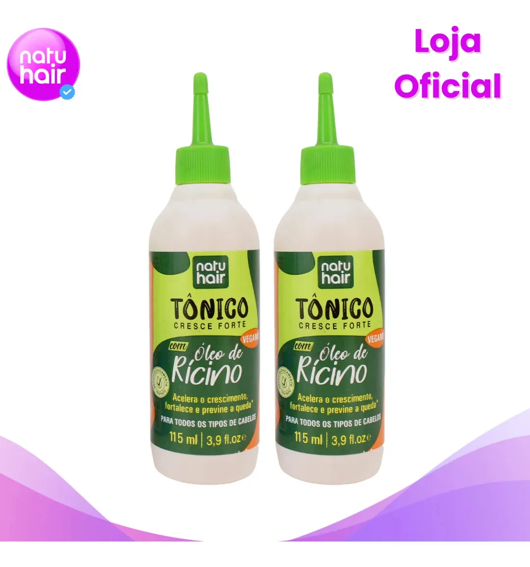 Tônico Capilar Natuhair para Crescimento de Cabelo com Alecrim – Kit com 2