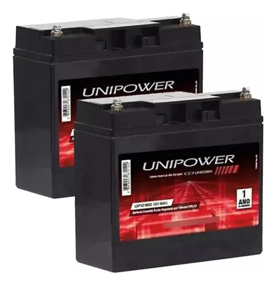 Kit De 2 Bateria Unipower Selada 12v 18ah Solar
