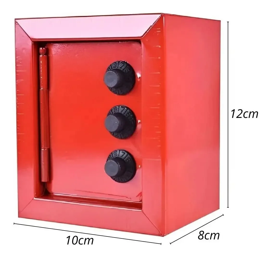 Kit 12 Cofrinhos Com Senha Para Moedas E Notas Fercar Cor Vermelho