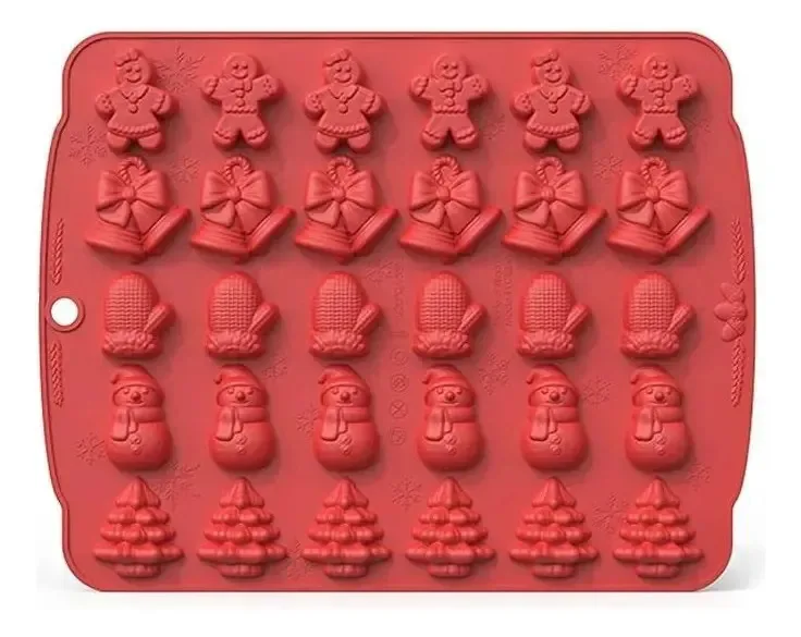 Forma Silicone Natalina Boneco Gingerbread Sinos Luva Boneco