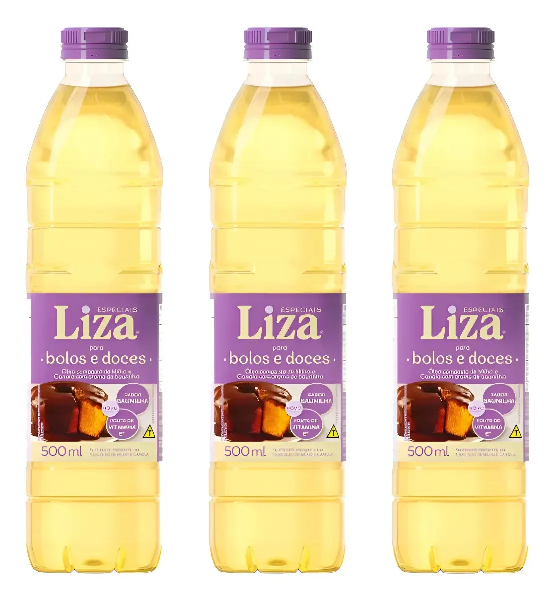 Kit 3 Óleo Para Bolos E Doces Liza Especiais 500ml
