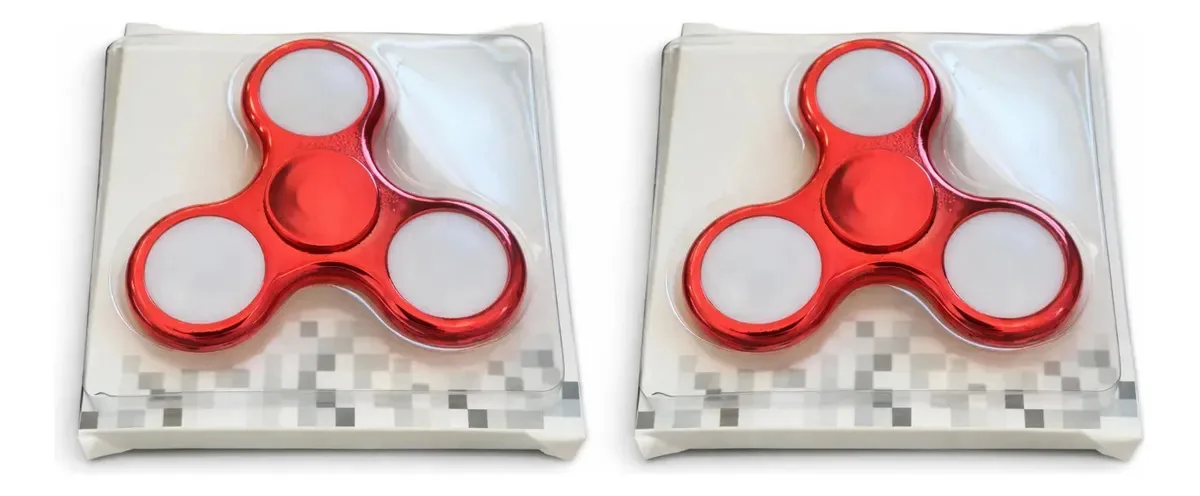 Kit 2 Hand Spinner Fidget Antistress Metal Premium Vermelho