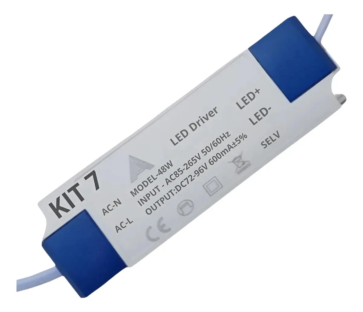 Kit 7 Reator Led Driver 48w Plafon Sobrepor Embutir 600ma