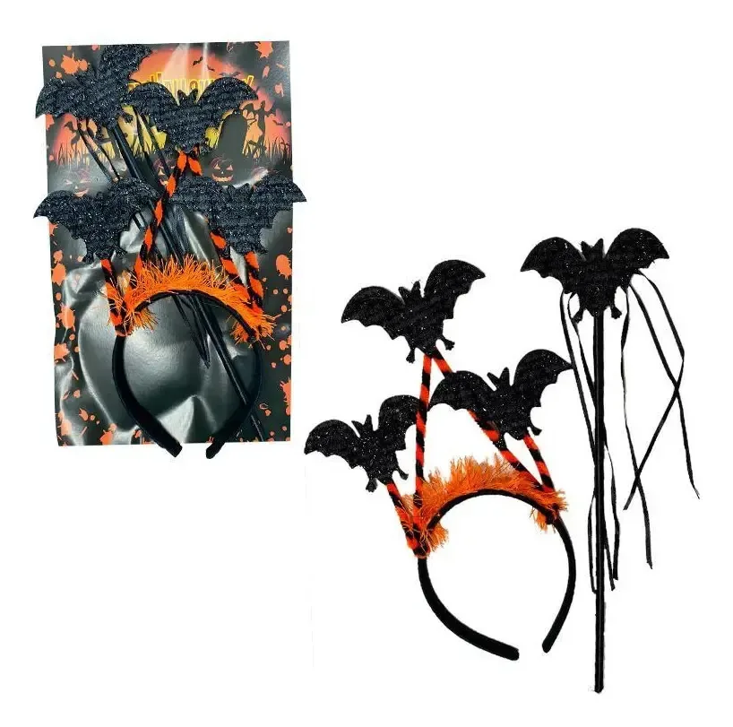 Kit Acessório Divertido Fantasia Morceguinha Tiara E Varinha