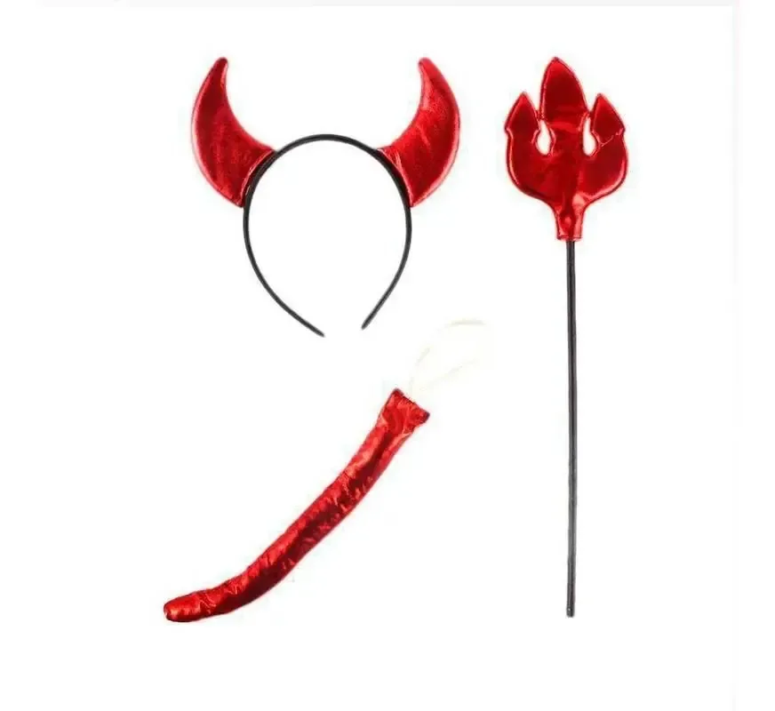 Kit Fantasia Diabinha Carnaval Bloquinho Feminina Rabo