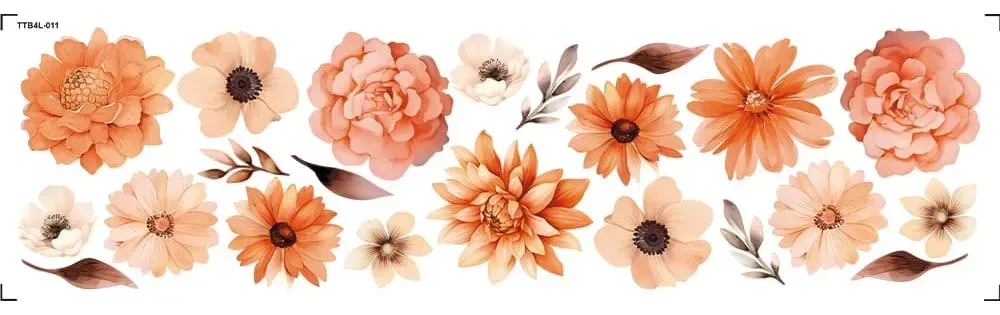 Kit Dtf Transfer Termocolantes Têxtil Flores Decalques Mix Flores