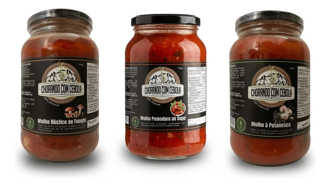 Kit 3 Molhos Pomodoro Ao Sugo Putanesca E Rústico Funghi