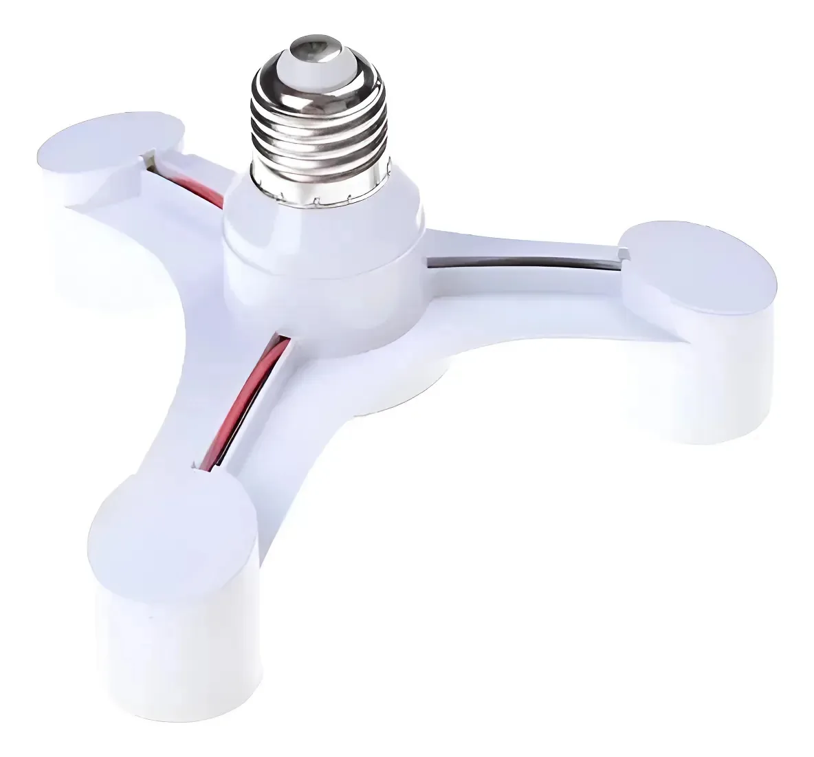 Soquete Adaptador E27 para 3 Lâmpadas, Bivolt e Branco