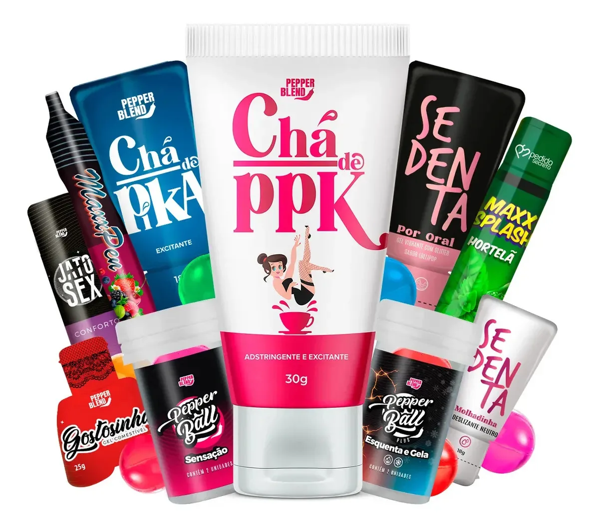 Lubrificantes Géis Sedenta Kit Chá De Ppk Pika Casal Sexy Adstringente Apertadinha Prazer Intenso