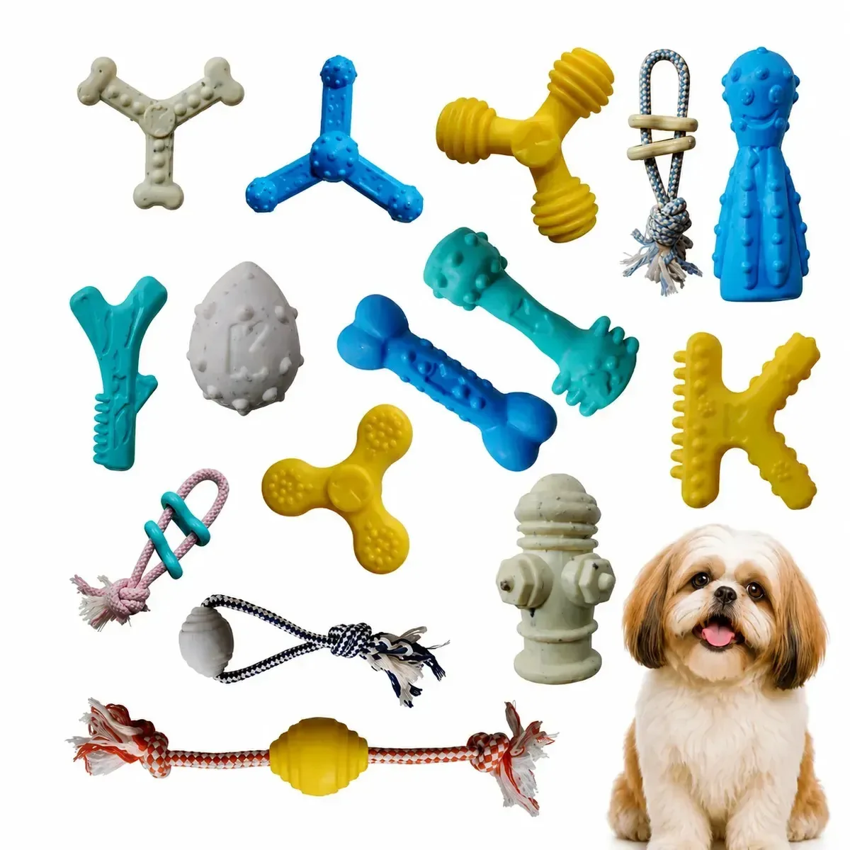 Kit 10 Brinquedos Pet Interativo Anti Stress Cachorros Filhotes Pequeno Porte