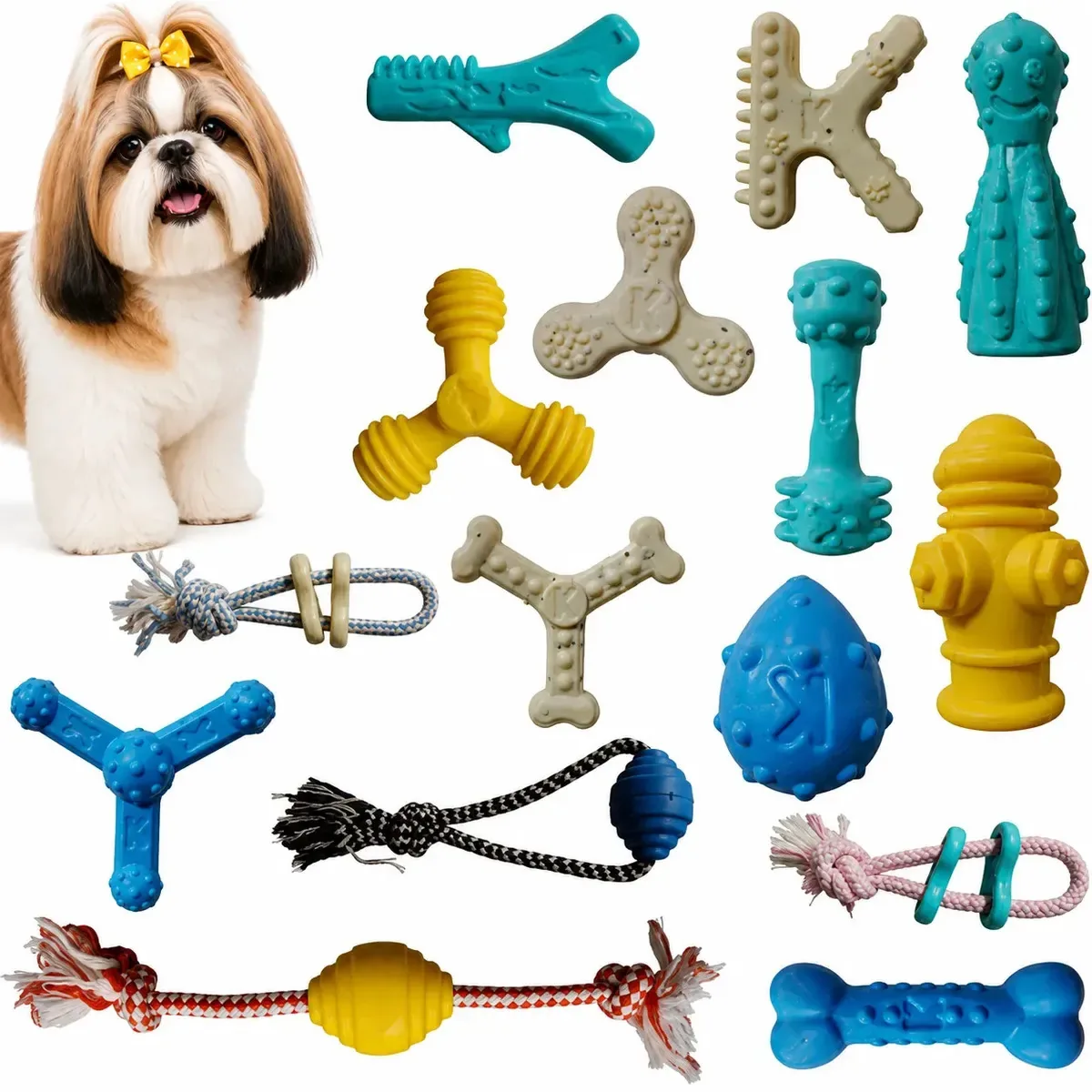 Kit 10 Brinquedos Cachorro Mordedor Resistente Para Filhote