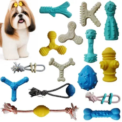 Kit 10 Brinquedos Shih Tzu Filhote Mordedor Interativo Pet