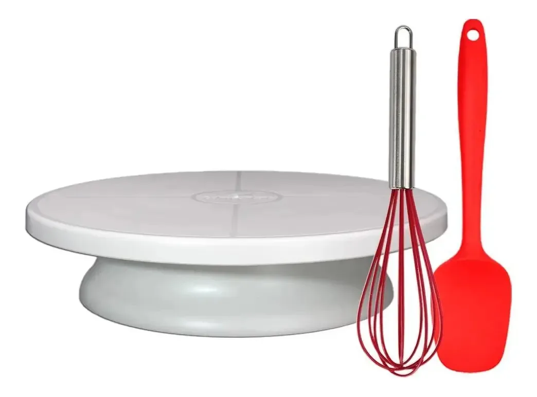 Conjunto Confeiteiro Com Prato Giratório Fuê E Espátula