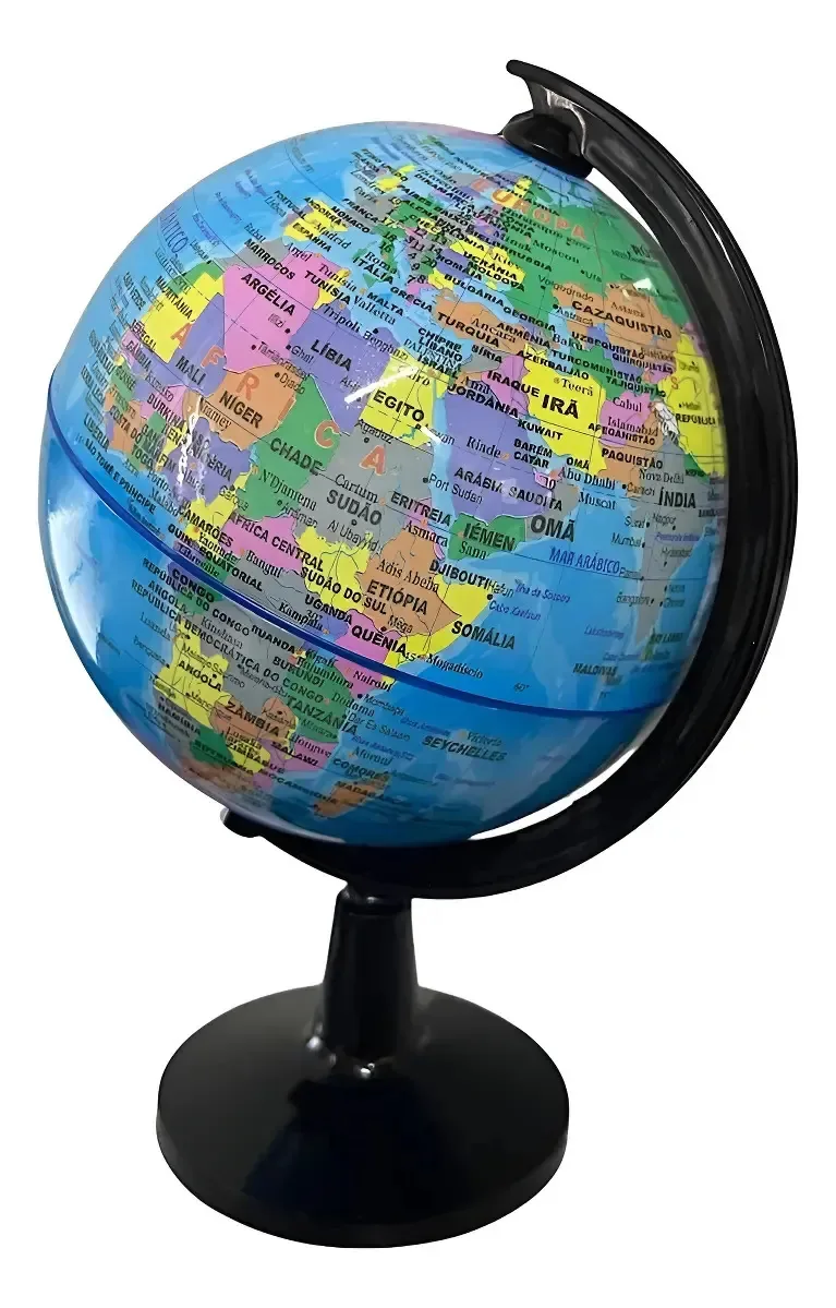 Globo Terrestre - Pequeno Para Mesa, Escolar 16,5cm Azul Preto