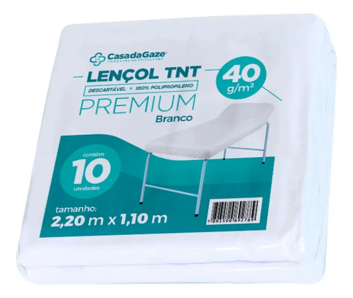 Lençol Descartável C/ Elastico 40gr 2,20x1,10 10 Unidades