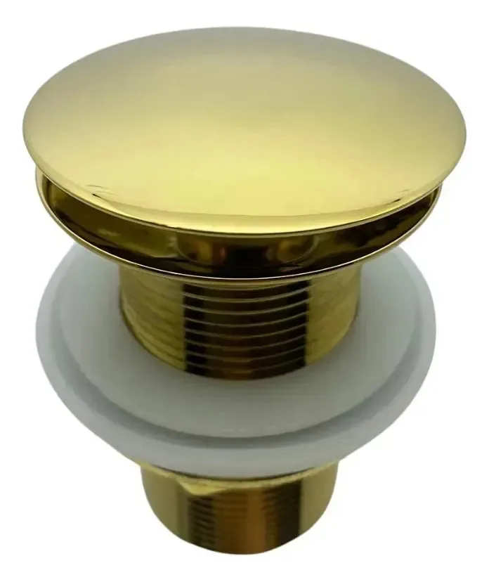 Válvula Click Metal Dourada Banheiros E Lavabos 1.1/4 Fineza