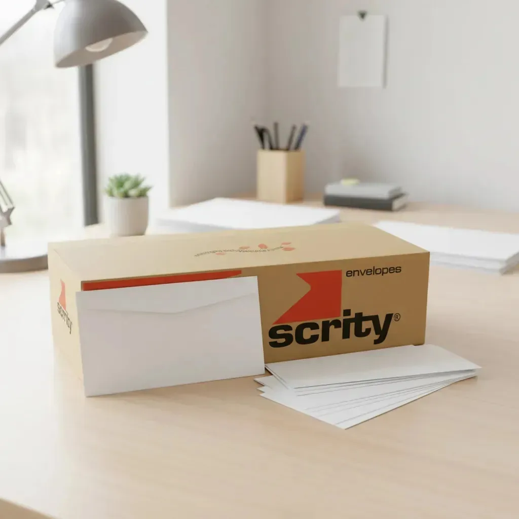 Caixa Envelopes Scrity Papelaria Escritório 100 Unidades Branco Lisa