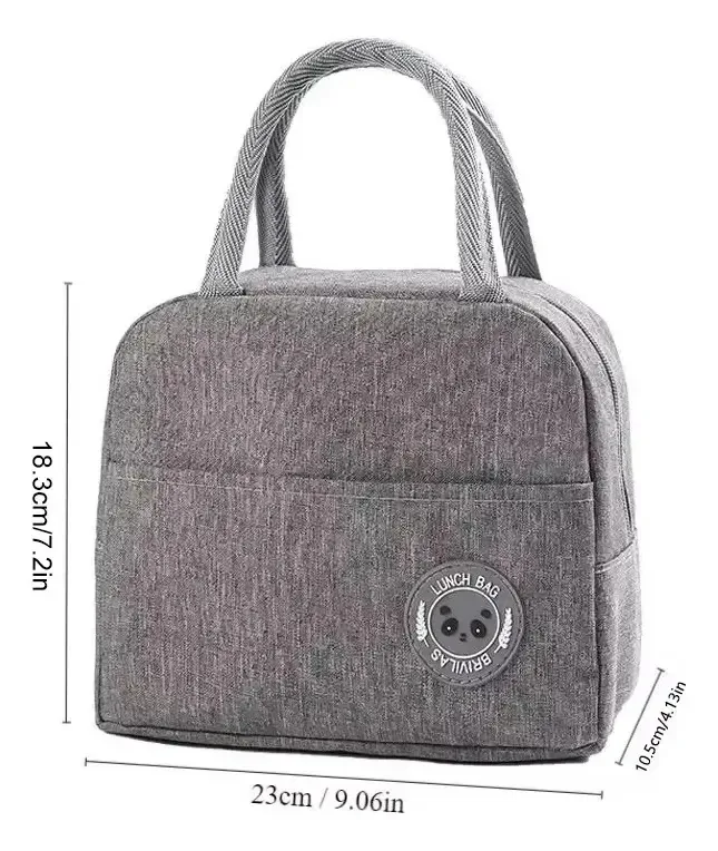 Bolsa Térmica Lancheira Unissex Com Alça E Bolso Cinza