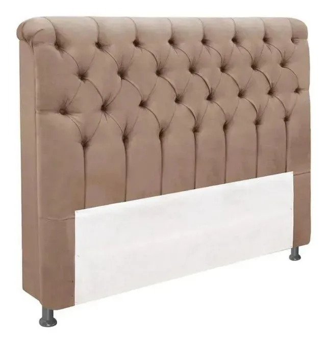 Cabeceira Queen Simbal Nobuck Marrom Para Parede