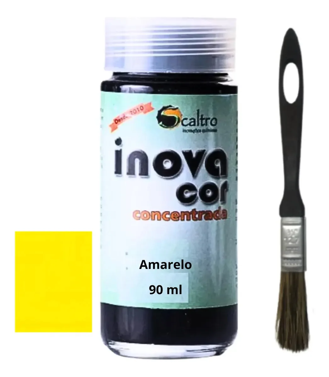 Tinta Para Couro 90ml Inovacor Alta Cobertura Cor Amarelo