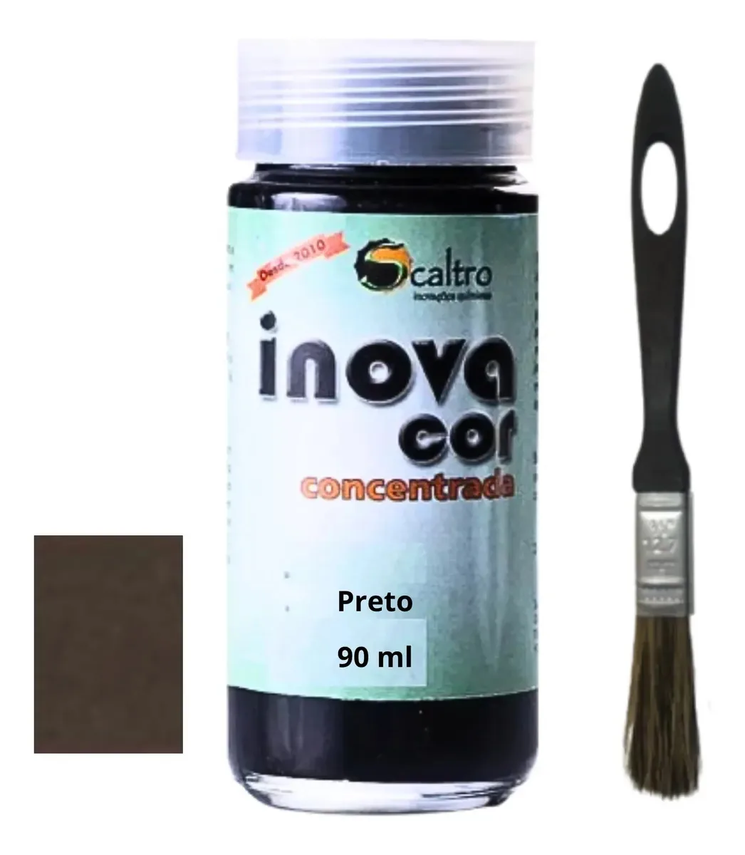 Tinta Para Couro Inovacor 90ml Alta Fixação Cor Preto