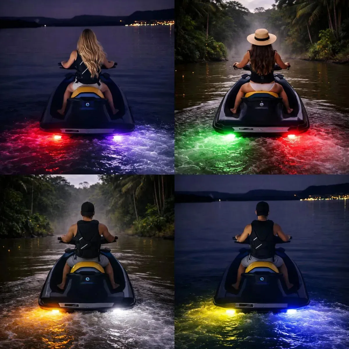 Refletor Led Rgbw Summer's Boat Para Jet Ski Náutico Rgb