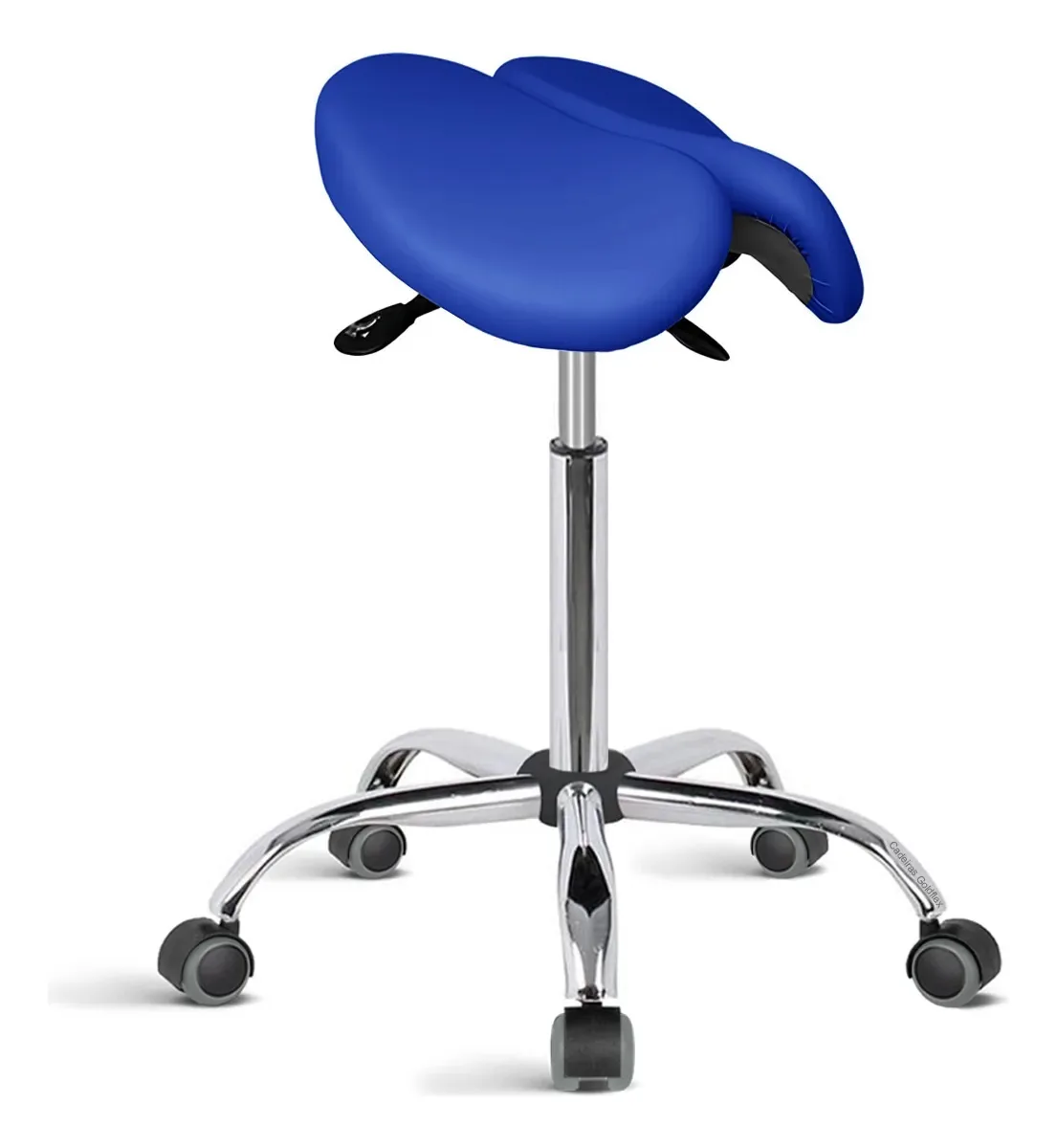 Mocho Odontológico Goldmogi Cela Giratório Ergonômico de Altura Ajustável Azul