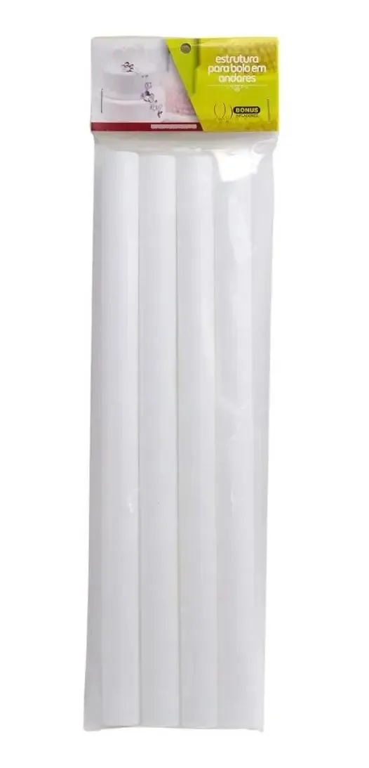 Suporte Para Bolos Em Andares 8 Tubos De 30cm - Bonus Branco