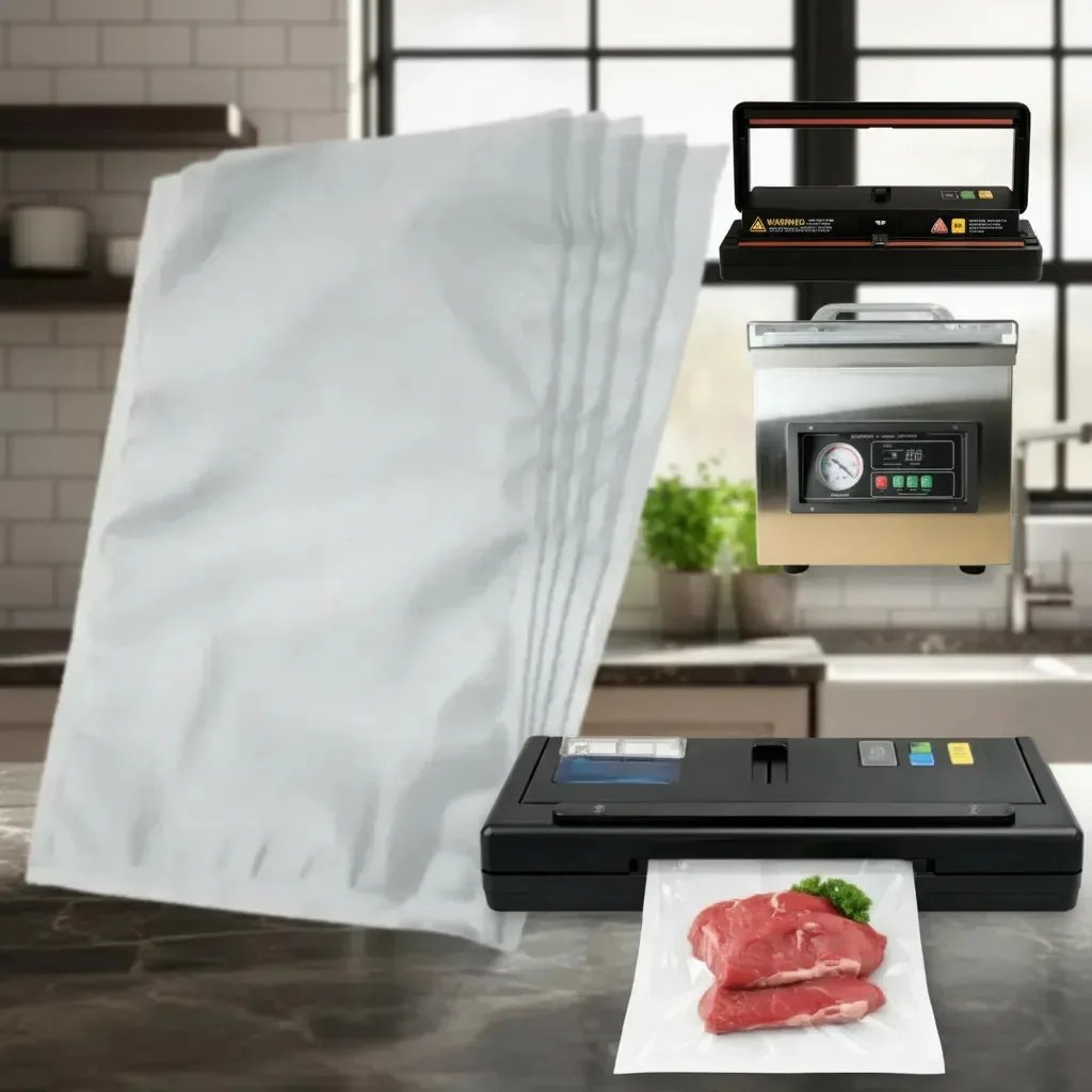 Embalagens A Vácuo 20x30 12 Micras 100 Unidades - Resistente Saco A Vacu Liso Kit Sacos Saquinho Plastico Embalagens Lisa Seladora Bico De Sucção Embaladora A Vacu Selar Conservar Alimentos Sous Vide