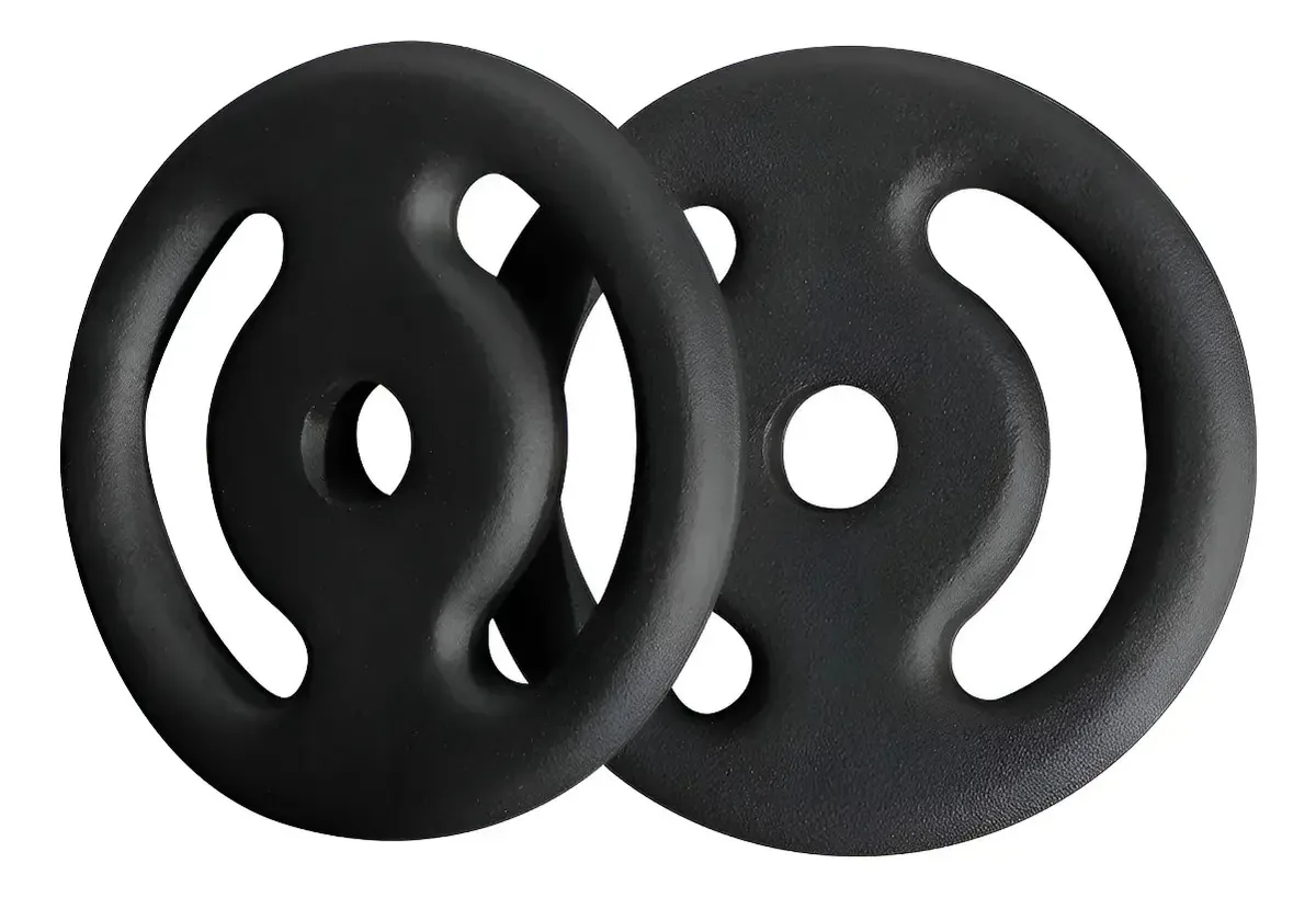 2 Anilhas De 3 Kg Pintadas - Peso Academia Treino Preto