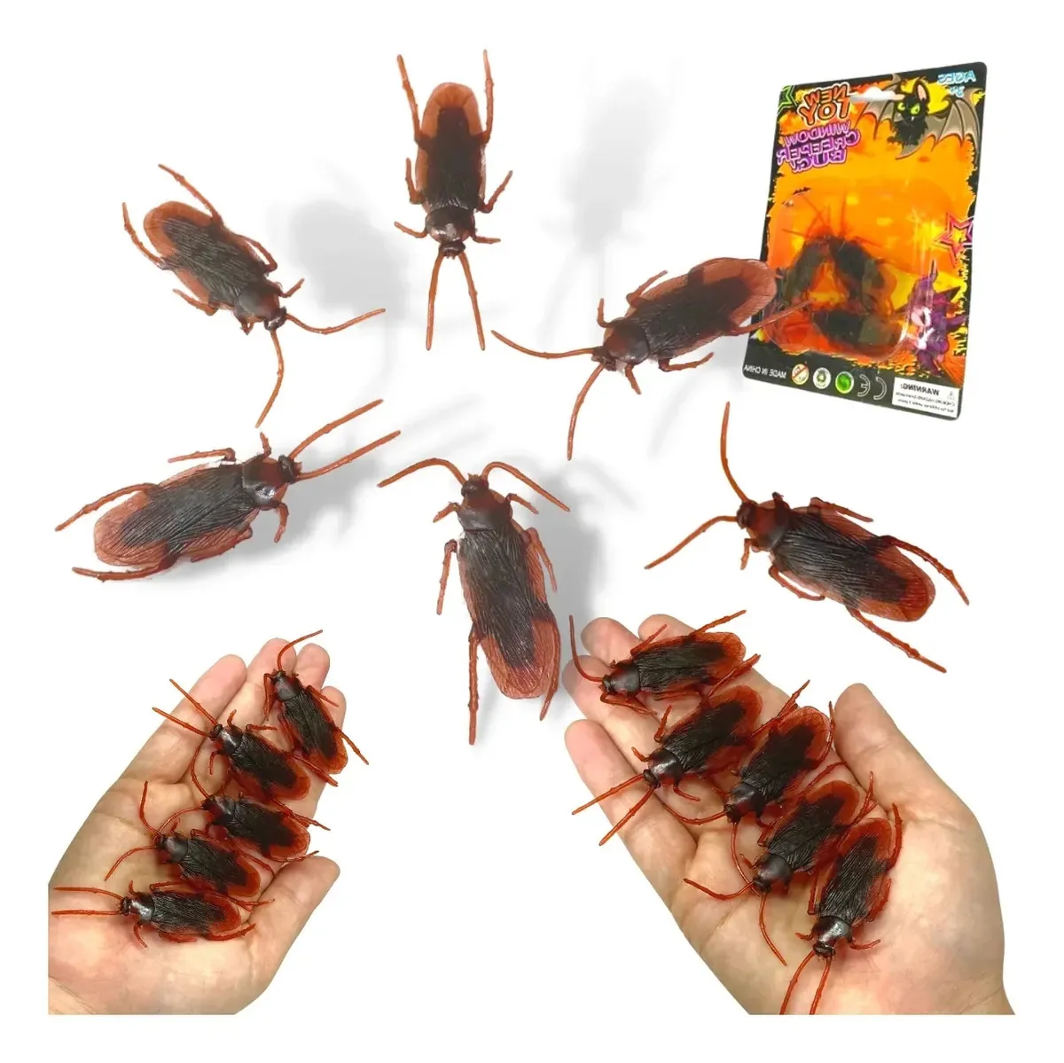Baratas Falsa Kit Insetos Realista Brinquedo Pegadinha Susto Kit Com 100