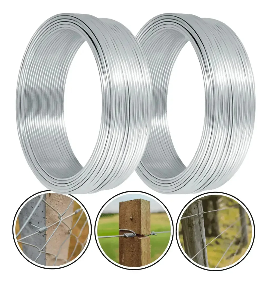 2 Arames Galvanizado 18 Bwg Kit 2 Rolos 1kg Total 2kg 212m Prata