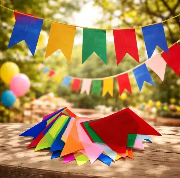 500m Bandeirinhas Festa Junina Papel Colorido Arraiá