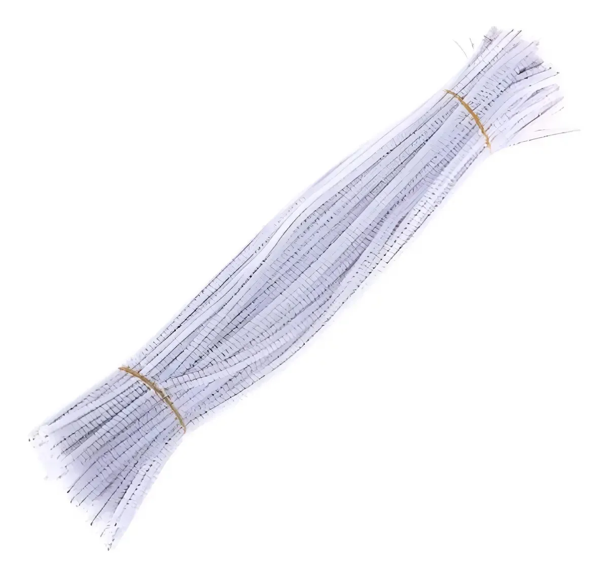 20 Haste Chenille 30cm Limpador Cachimbo Arame Cores Cor Branco