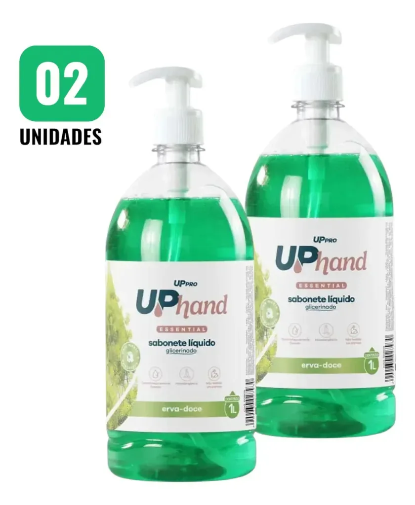Kit 2 Sabonetes Líquidos Glicerinados 1l Erva Doce C/ Pump