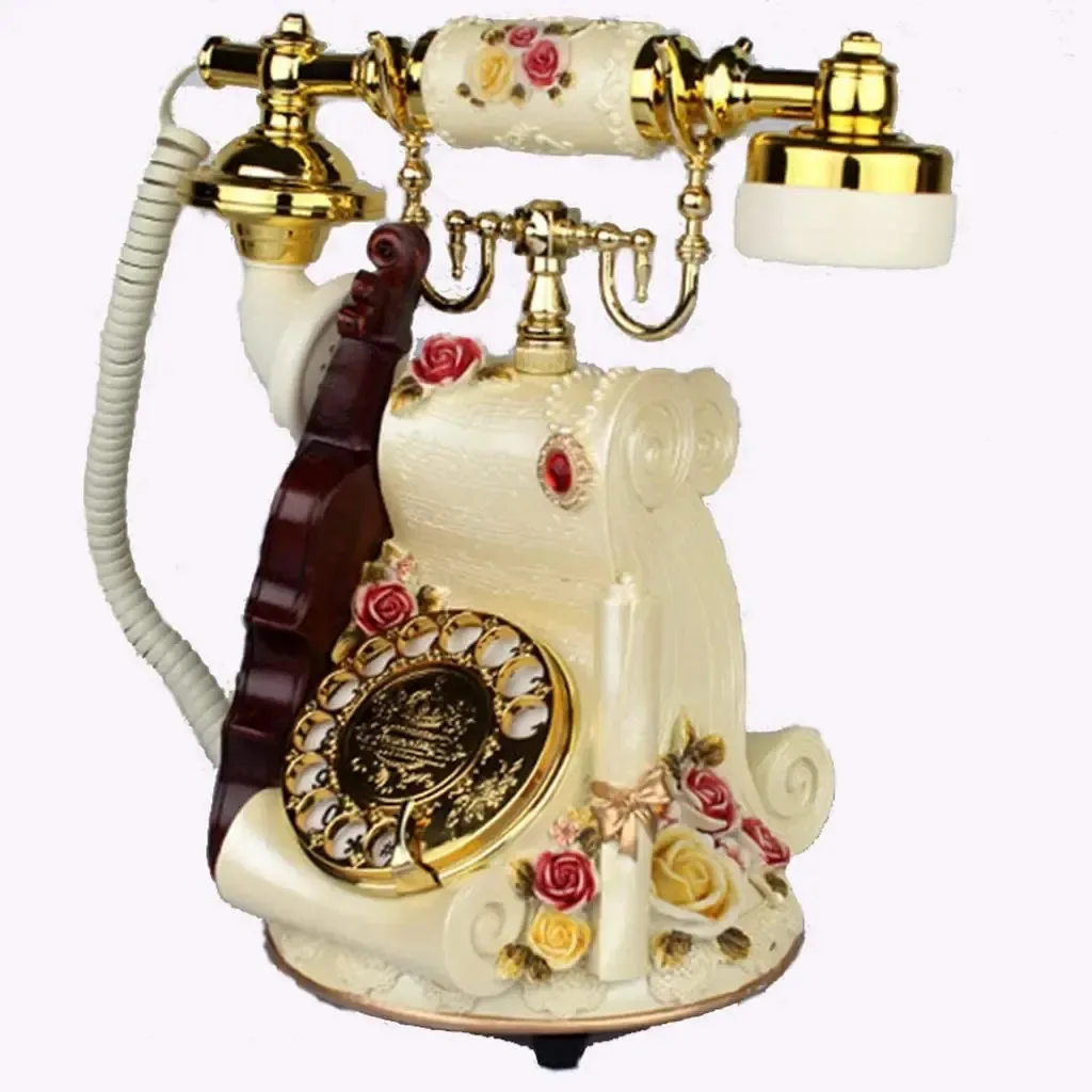 Telefone antigo estilo pastoral Igzvmbo, Telefone europeu, Telefone retrô criativo, Telefone de escritório, Telefone fixo clássico e elegante