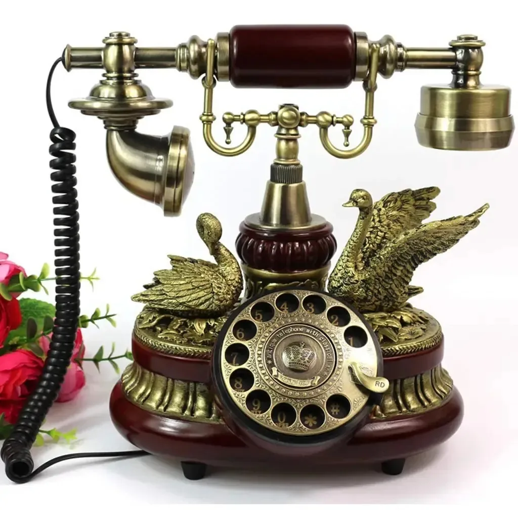 Mesa giratória telefônica Igzvmbo, telefone retrô antigo, telefone fixo antigo vintage, sala de estar, escritório, decoração retrô, telefone de escritório doméstico para casa/escritório