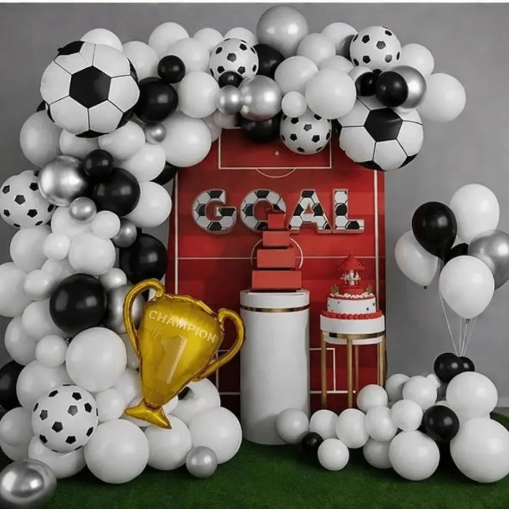 Kit 104 Balões Futebol Branco E Preto Monte Sua Festa Timao