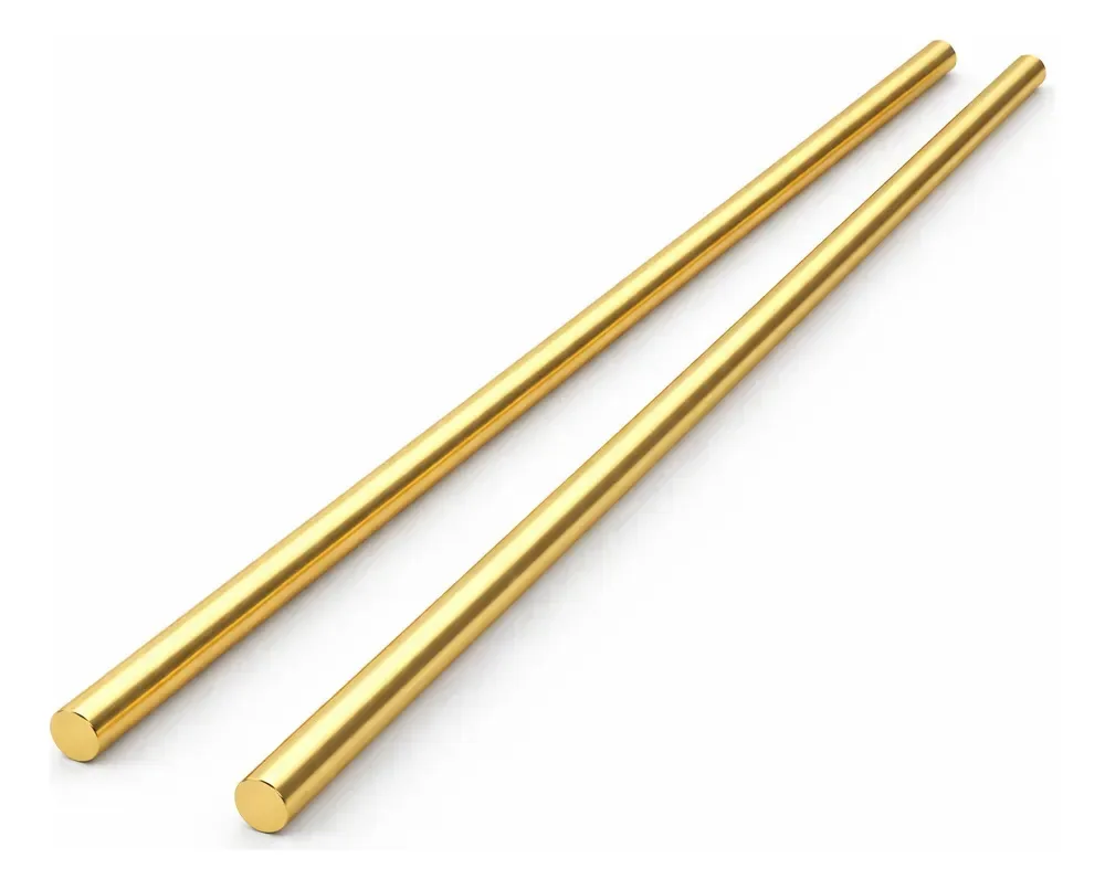 2 Pinos Latão 8 Mm X 500 Mm Varetas Cutelaria Artesanato Dourado