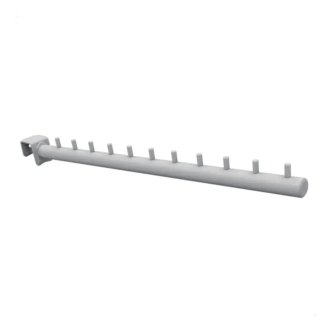 Kit com 6 Cabideiros Retos de Aço para Barra Régua 20x30mm 40cm Branco